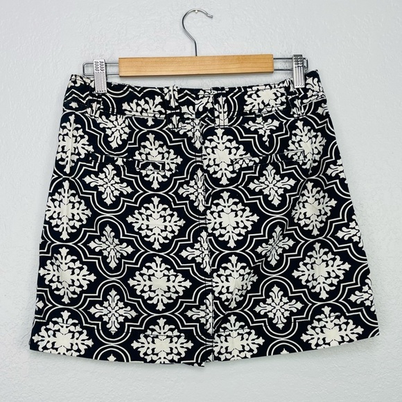 J Crew Fun Floral Blue Print Front Button Mini Skirt - Picture 4 of 4